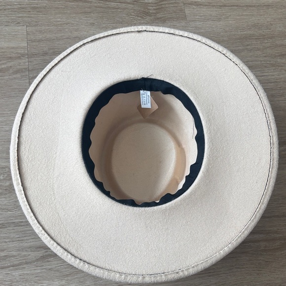 NWT Forever 21 Stylish Beige Wide-Brim Hat - Picture 5 of 6